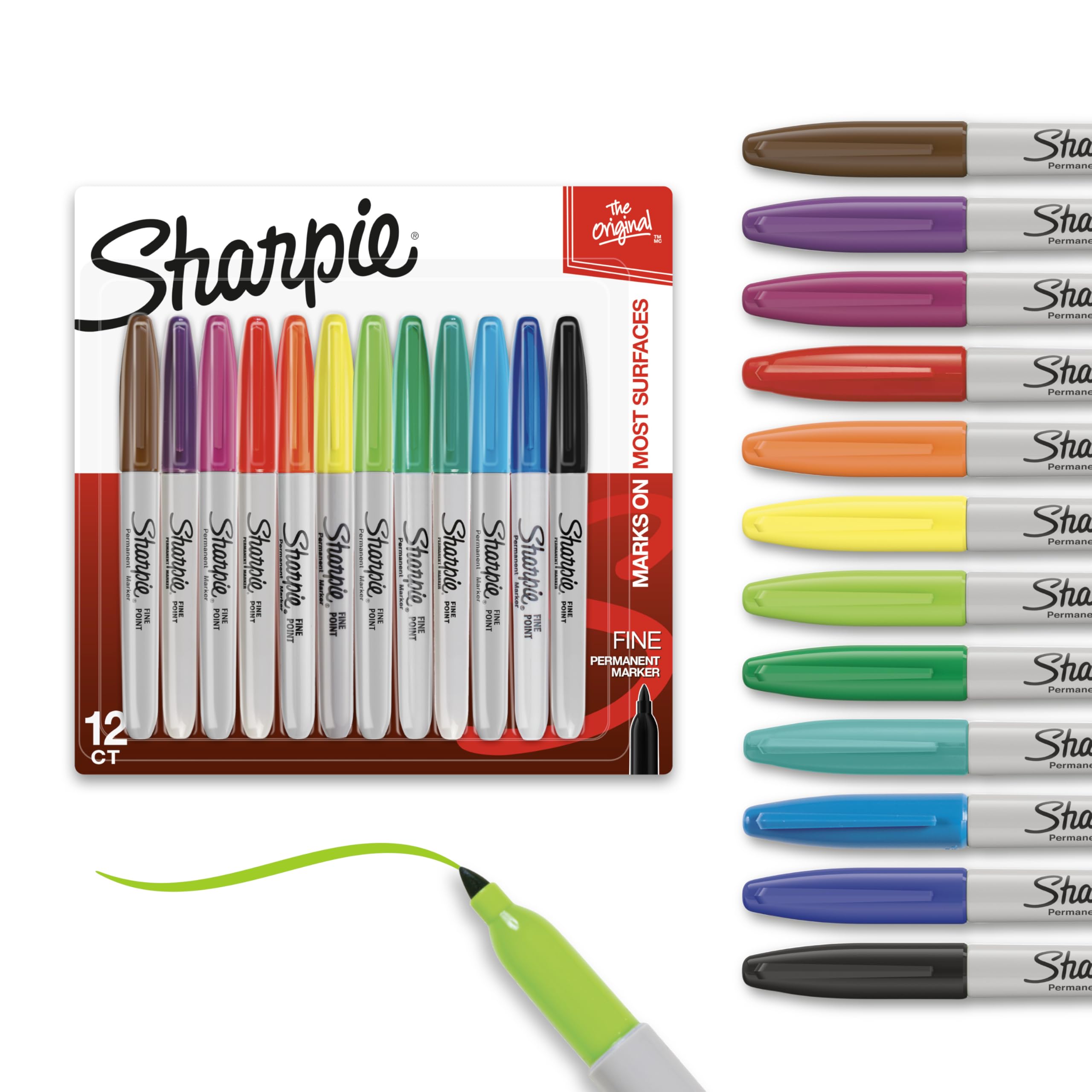 Sharpie Permanent Markers Fine Point 12-Count